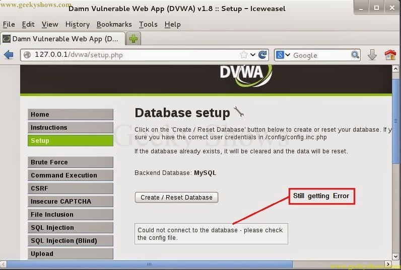 Database reset. Database reset